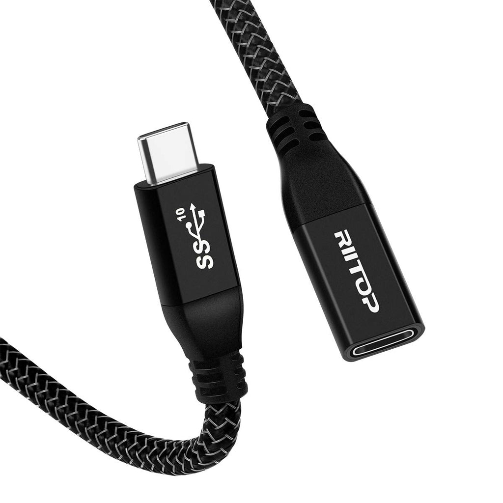  [AUSTRALIA] - USB C Extension Cable 6ft, RIITOP USB Type-C Male to Female (Gen2 10Gbps) Cord Support Charging & Data for Nintendo Switch, MacBook Pro, Dell XPS Black