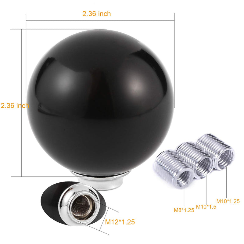  [AUSTRALIA] - Arenbel Ball Shift Knob Car Gear Stick Shifter Knobs Shifting Lever Head fit Most Manual Automatic Vehicles, Black black2