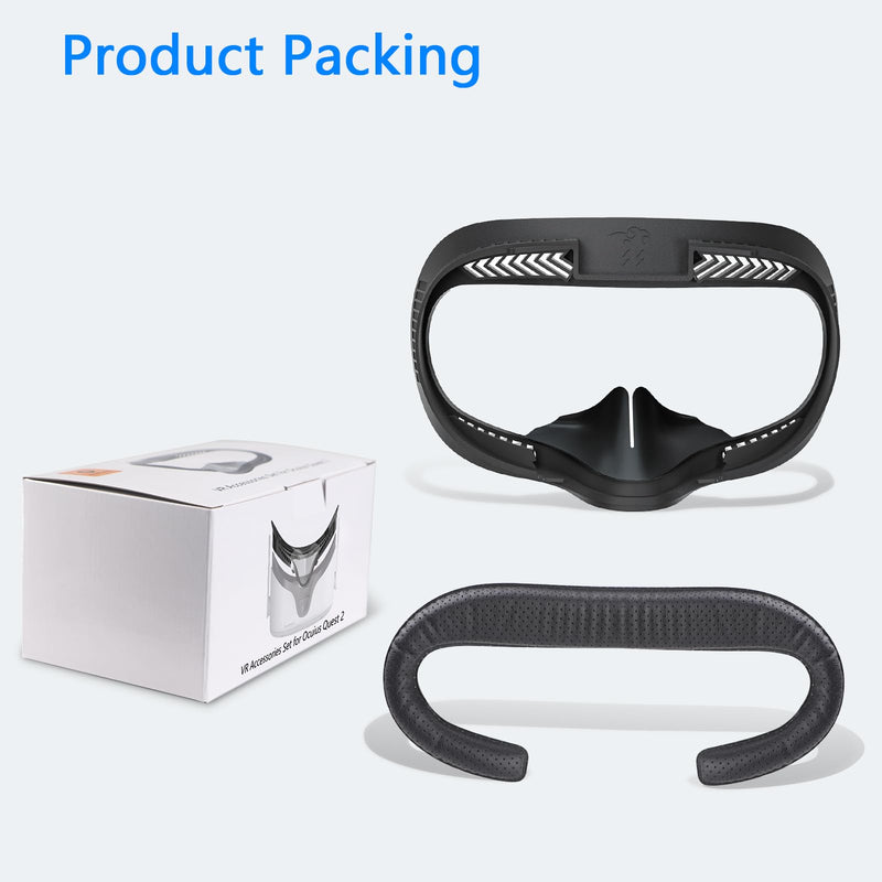  [AUSTRALIA] - VR Facial Interface & Face Pad for Oculus Quest 2, VR Face Cover Cushion Replacement Compatible with Quest 2,Breathable Holes Leather Protective VR Accessories Breathable Holes Leather Face Cover