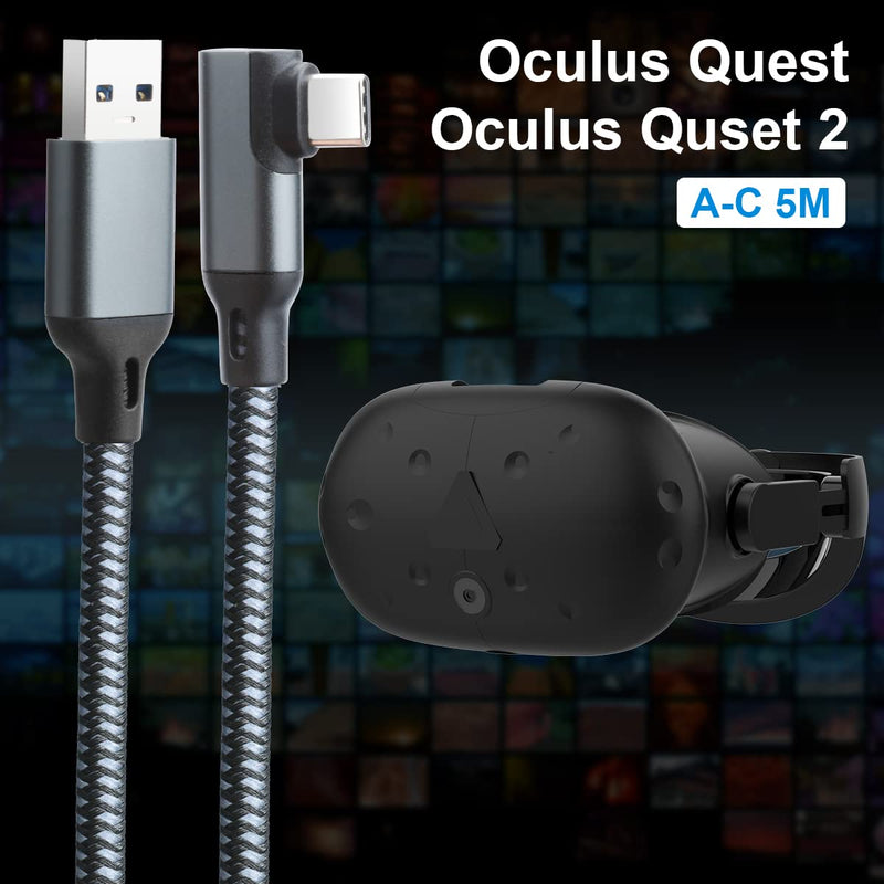  [AUSTRALIA] - Link Cable Compatible with Oculus Quest 2, 16FT VR Headset Cable for Oculus Quest 2 / Quest 1, USB A to C USB 3.0 High Speed Data Transfer Fast Charging Cord for VR Headset and Gaming PC