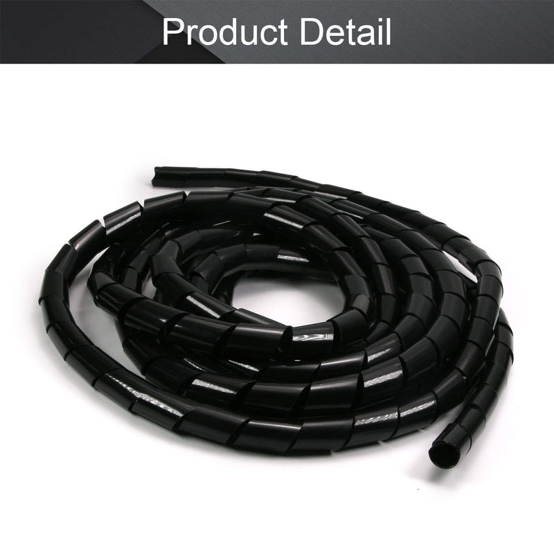  [AUSTRALIA] - Othmro Spiral Cable Wrap Spiral Wire Wrap Cord for Computer Electrical Wire Organizer Sleeve(Dia 16MM-Length 4M Black)