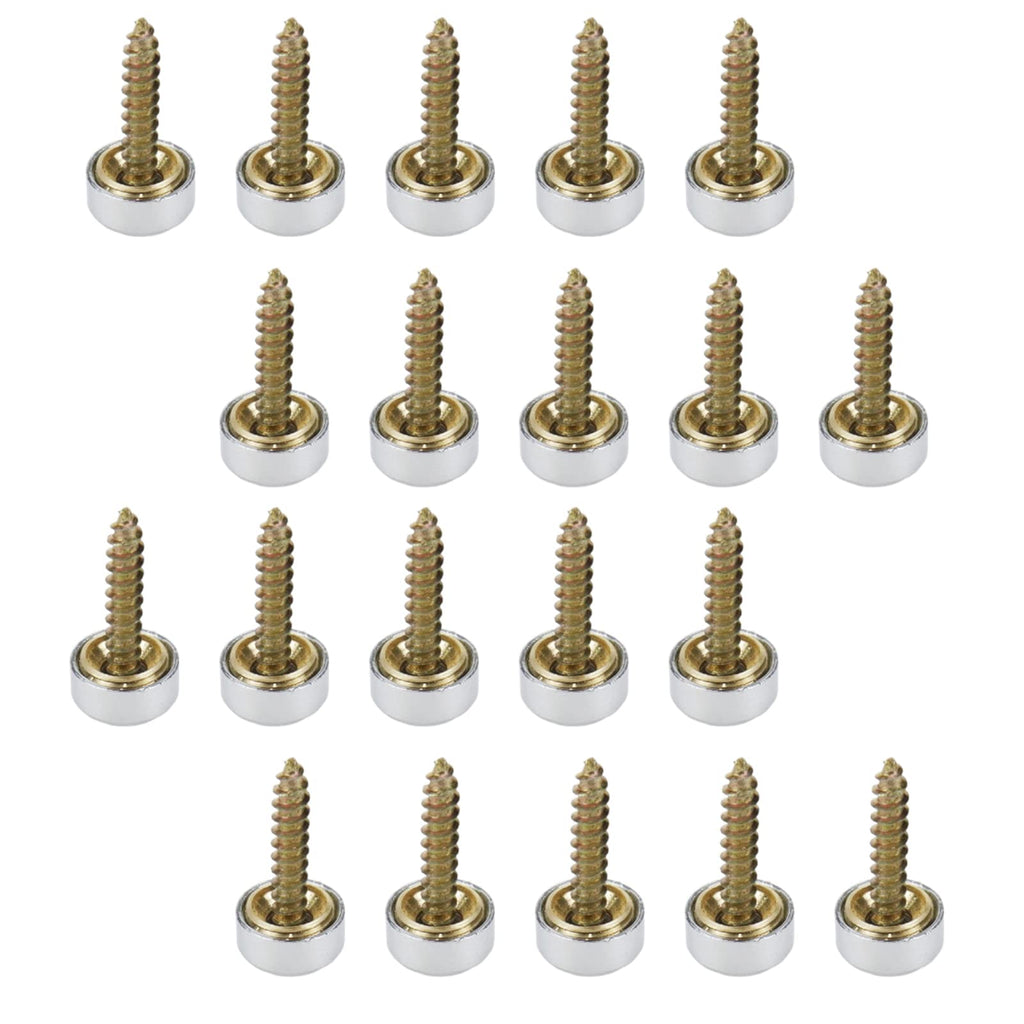  [AUSTRALIA] - Rannb 12mm/0.47" Dia Brass Smooth Surface Decorative Mirror Screws Cap Cover Nails Sign/Advertising Hardware - Pack of 20