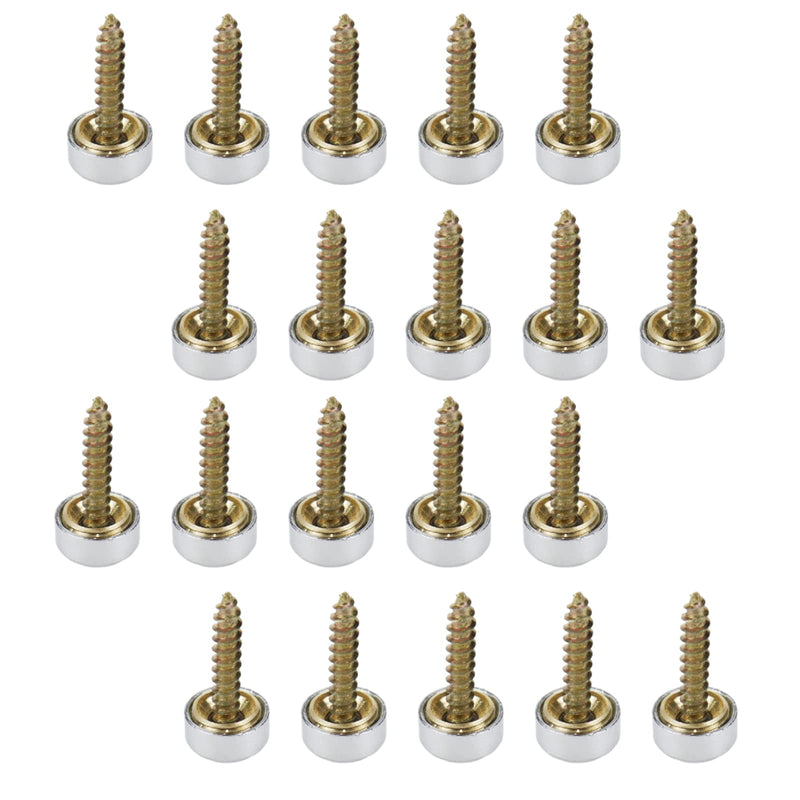  [AUSTRALIA] - Rannb 12mm/0.47" Dia Brass Smooth Surface Decorative Mirror Screws Cap Cover Nails Sign/Advertising Hardware - Pack of 20