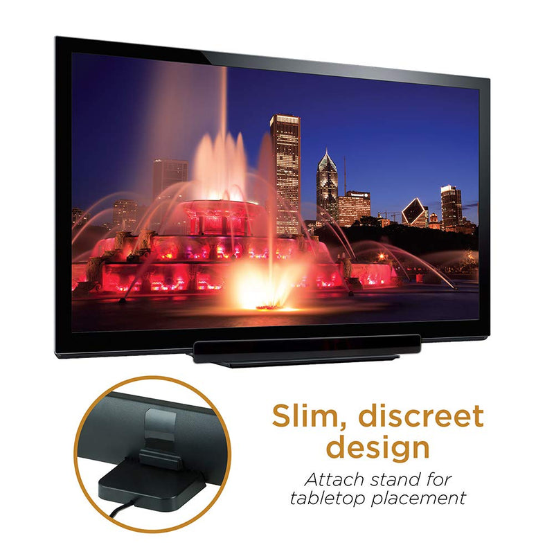  [AUSTRALIA] - UltraPro Amplified TV Antenna, Indoor Bar Design, Long Range, Supports 4K 1080P HD Digital VHF UHF, Smart TV Indoor Antenna, Amplifier Signal Booster, Black, 47331 Bar Amplified Design