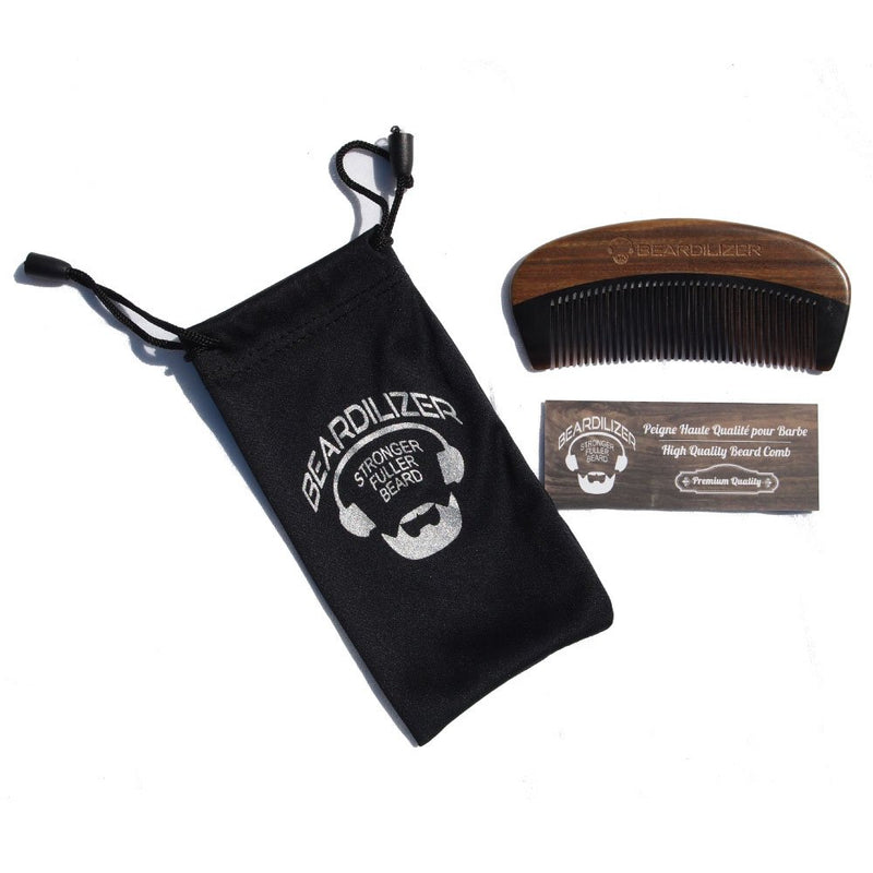 Beardilizer Beard Comb - 100% Natural Black Ox Buffalo Horn & Sandalwood Handle - LeoForward Australia