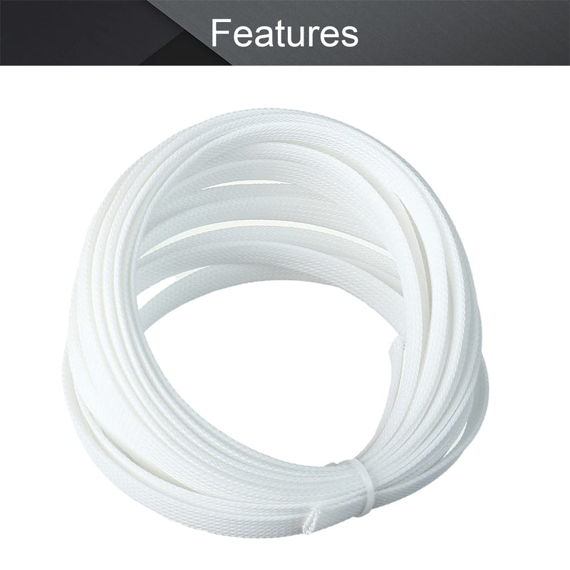  [AUSTRALIA] - Othmro 5m/16.4ft PET Expandable Braid Cable Sleeving Flexible Wire Mesh Sleeve White