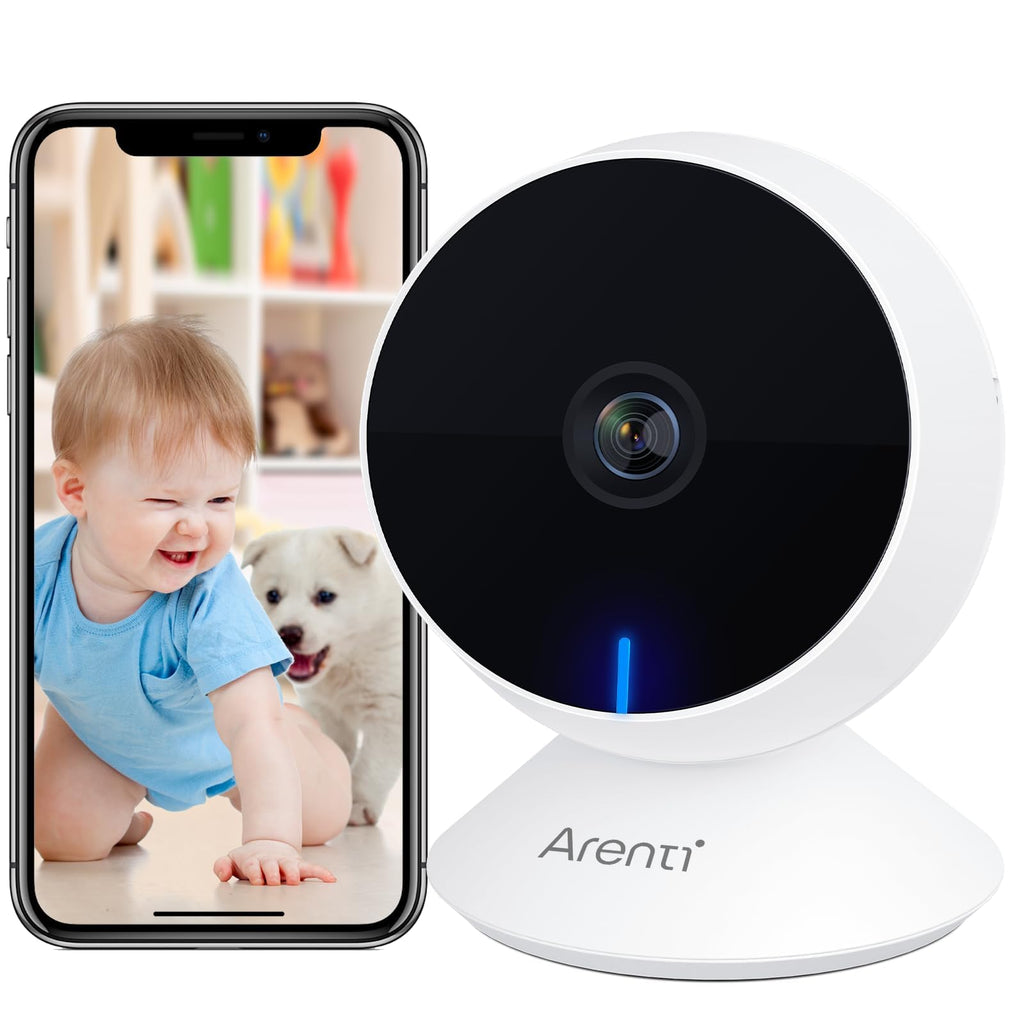  [AUSTRALIA] - ARENTI Indoor Security Camera, 1080P Dog Cam Pet Camera for Home Security, 2.4G WiFi Wired Camera for Baby/Elder/Pet, Motion Detection, Night Vision, 2-Way Talk, Works with Alexa & Google Assistant 1 PCS
