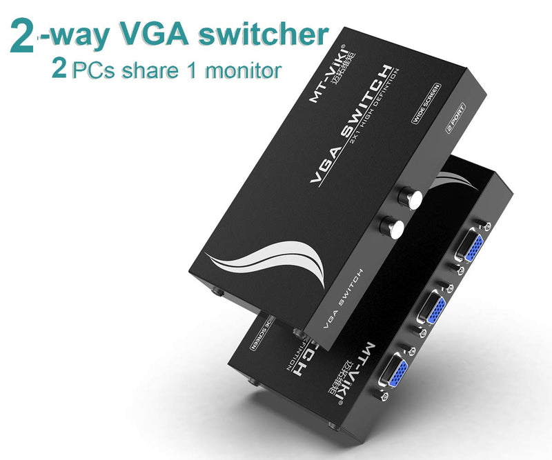  [AUSTRALIA] - MT-VIKI 2 Port VGA Switch Video Selector Switcher Box (2 Input 1 Output) 2 in 1 out