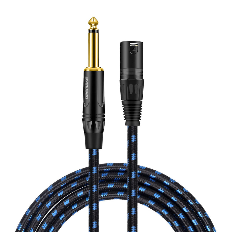  [AUSTRALIA] - DREMAKE TS 1/4 Inch Male to XLR Male Unbalanced Cable, 10 Foot Jack 6.35mm Mono to XLR Mic Cable, Quarter Inch TS to XLR Interconnect Cord for E-Drum, Power Amplifier, E-Piano, Effect Pedal and More 10FT/3M