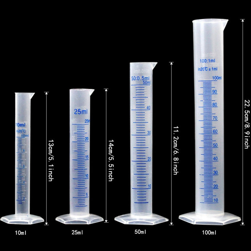 APLANET Plastic Graduated Cylinders and Beakers, 10ml, 25ml, 50ml, 100ml Cylinders with 50ml, 100ml, 250ml, 500ml, 1000ml Beakers and 1 Tube Brush, Ideal for Home and School Science Lab - LeoForward Australia