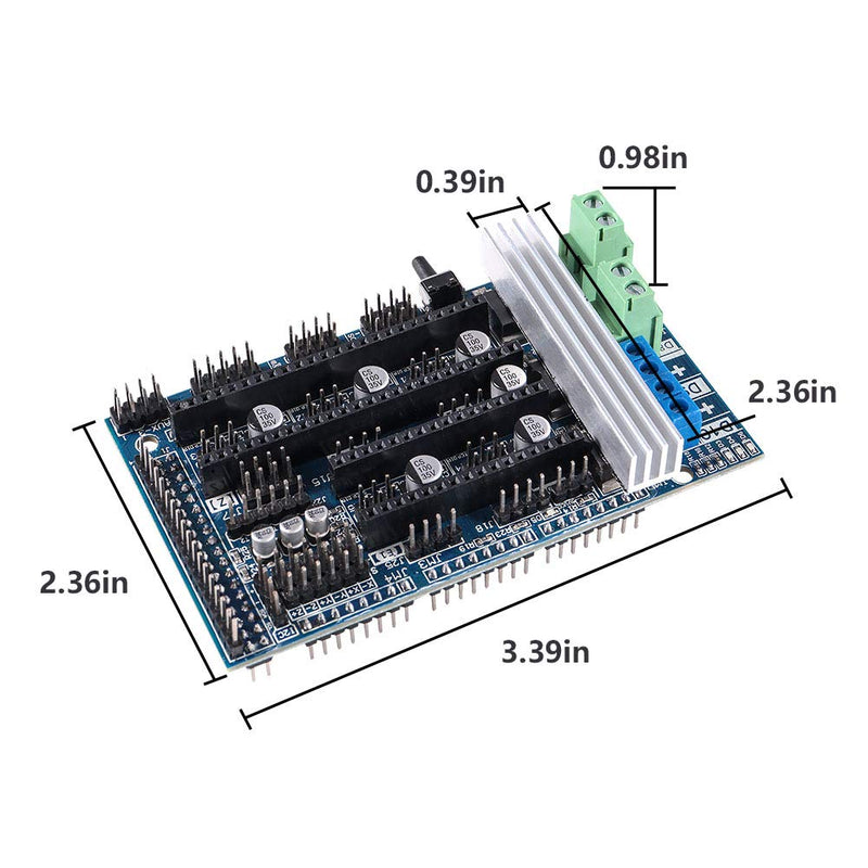  [AUSTRALIA] - AOICRIE Ramps 1.6 Plus Expansion Control Panel with Heatsink Upgraded Ramps 1.4 3D Motherboard Support A4988 DRV8825 TMC2130 Driver Reprap Mendel for 3D Printer Board Parts