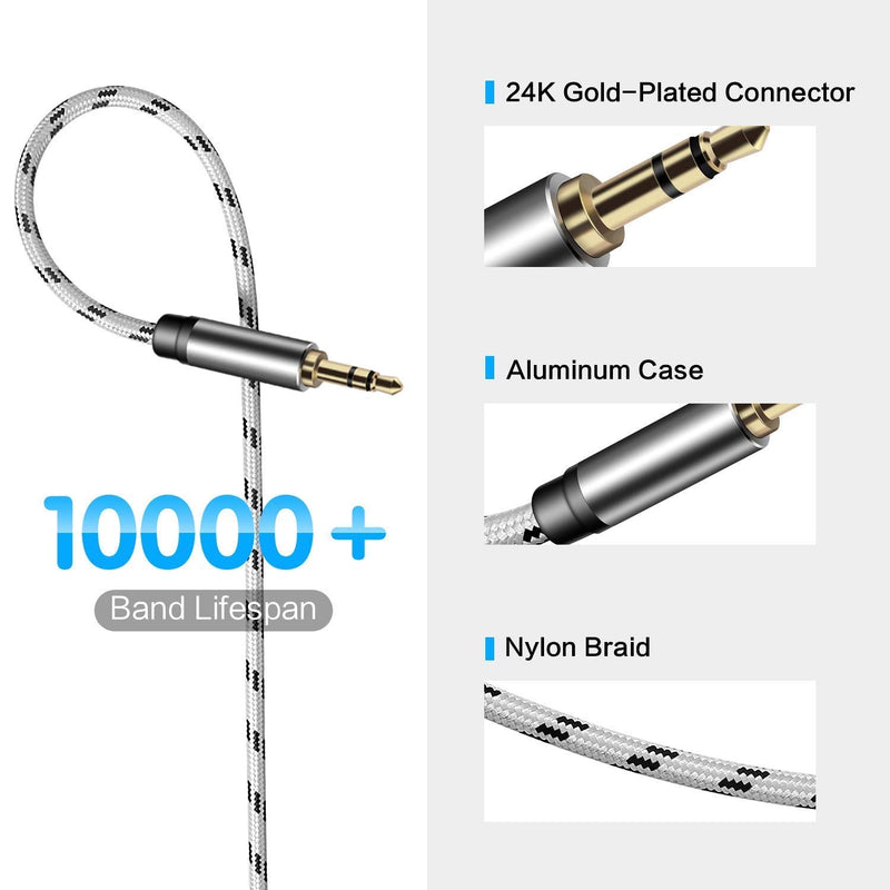  [AUSTRALIA] - Headphone Extension Cable, SNANSHI 3.5mm Extension Nylon Braided Aux Extension Cable 3.5mm Audio Cable Extension Male to Female 3.5 mm Audio Cable - 20 Feet 20ft