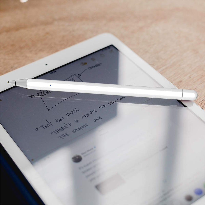 iPad Stylus, Stylus for iPhone, KSW KINGDO Rechargeable Stylus Pen for iPhone and iPad/iPad Pro. 1.4mm Fine Tip for Drawing and Writing (White) White - LeoForward Australia