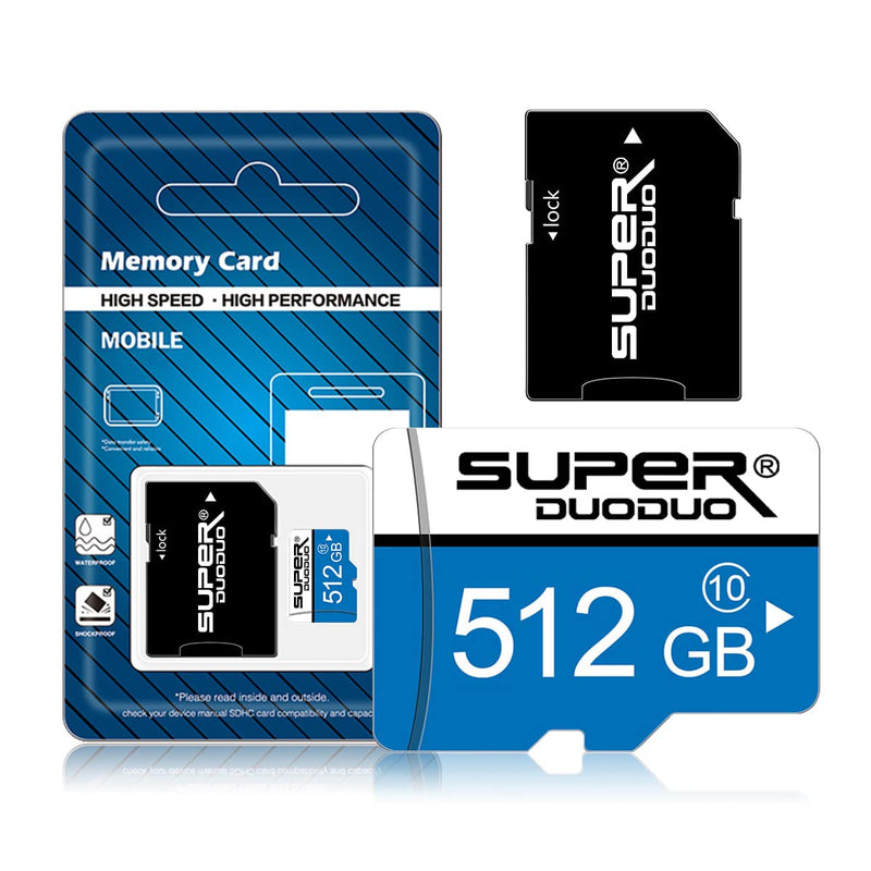  [AUSTRALIA] - Micro SD Card 512GB Micro SD Memory Card 512GB TF Card 512GB Mini SD Card Class 10 high Speed with Adapter for Action Camera, Surveillance and Security Camera LB-512GB