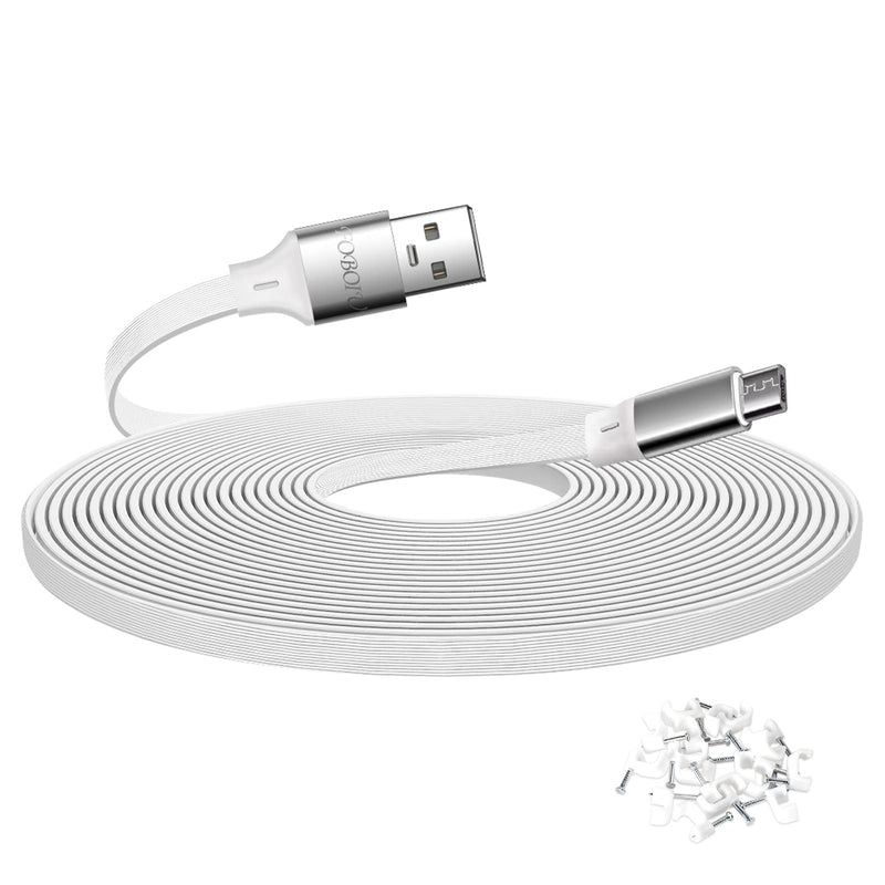  [AUSTRALIA] - Micro USB Cable 10ft, 10 ft Micro USB Extension Cable White, Charging and Data Sync Cord for Wyze Cam, Cloud Cam, Yi Camera, Nest Indoor Cam, Blink and Other Security Cam, Smartphones 10 feet Black