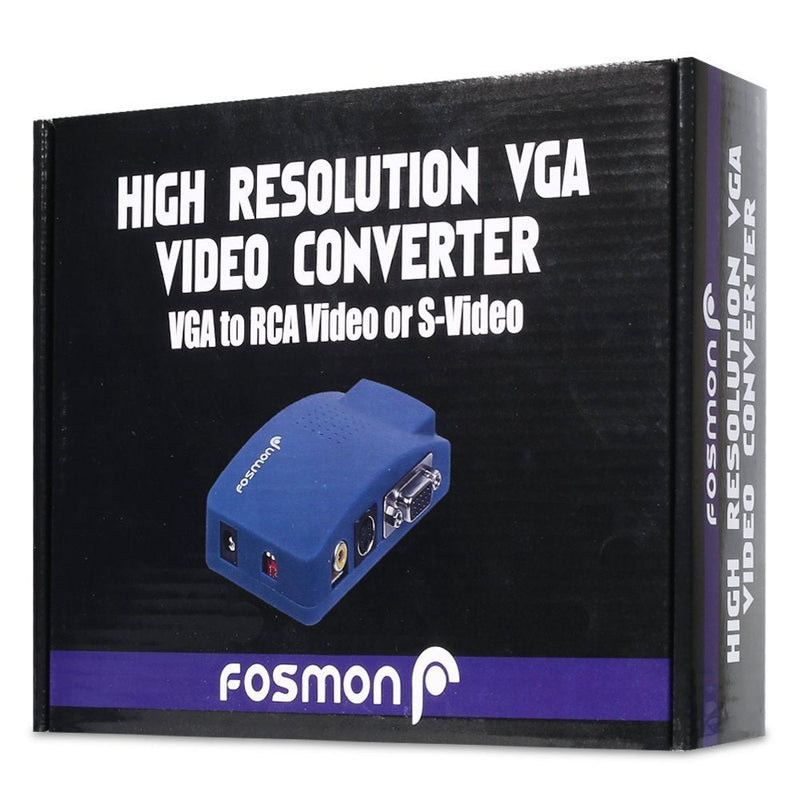  [AUSTRALIA] - Fosmon VGA To RCA Adapter, Composite AV S Video To VGA Converter, PC To TV Video Switch Box For HDTV, Monitors, Laptop, Desktop, PC