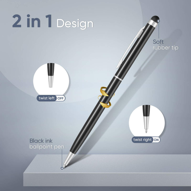  [AUSTRALIA] - ORIbox Stylus Pen,12pcs Universal 2 in 1 Capacitive Stylus Ballpoint Pen for iPad,iPhone,Samsung,HTC,Kindle,Tablet,All Capacitive Touch Screen Device(6 Black,6 Sliver), Model: Oribox Stylus Pen P3PEN