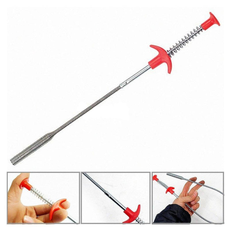  [AUSTRALIA] - RAM-PRO 22” Flexible Grabber Pickup Tool, Retractable Claw Retriever Stick, Snake & Cable Aid, Use to Grab Trash & a Drain Auger to Unclog Hair from Drains, Sink, Toilet & Clean Dryer Vents 22 Inch