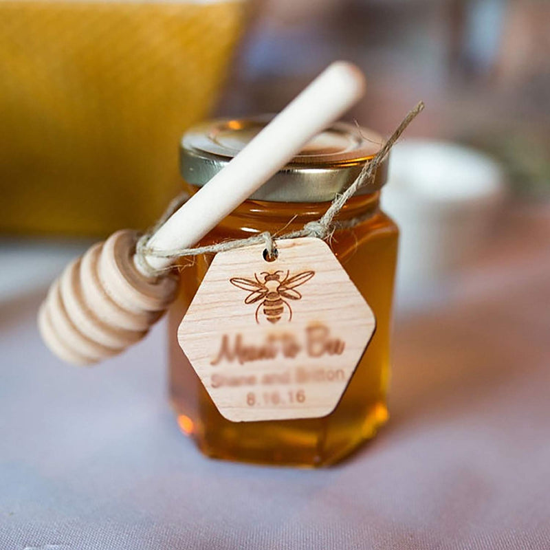  [AUSTRALIA] - GIYOMI Wooden Honey Dipper - 6PCS 3 Inch Mini Honeycomb Stick,Small Honey Stick for Honey Jar Dispense Drizzle Honey and Wedding Party Favors