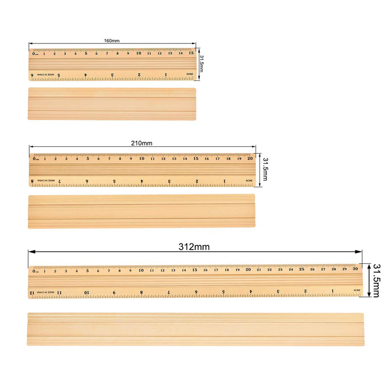  [AUSTRALIA] - uxcell Aluminum Ruler Set, Precision Bevel Edge Metal Ruler, 12 Inch, 8 Inch, 6 Inch Metric and Imperial Ruler for Engineer Drafting Sewing Measuring, (Gold Tone, 3pcs in 1 Set)