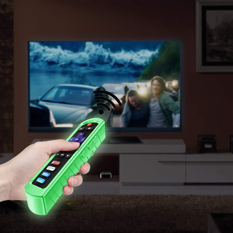 Fintie Protective Case for Roku Steaming Stick 3600R, TCL Roku TV RC280 Remote - CaseBot (Honey Comb Series) Light Weight (Anti Slip) Shock Proof Silicone Remote Controller Cover, Green Glow Steaming Stick (3600R) / TCL RC280 Z-Green Glow - LeoForward Australia