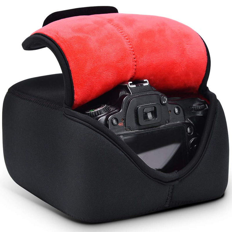  [AUSTRALIA] - CADeN DSLR SLR Camera Sleeve Case with Neoprene Protection, Compatible for Nikon, Canon, Pentax, Sony and More Black Large