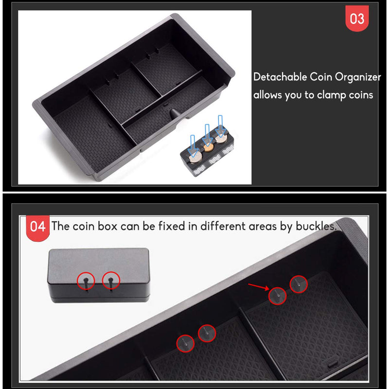  [AUSTRALIA] - Jaronx Center Console Organizer Tray+Coin Holder for Chevy Silverado/GMC Sierra 1500 (2014-18) and 2500/3500 HD (2015-19) / Chevy Suburban/Tahoe/GMC Yukon (2015-20),Armrest Secondary Storage Box GMC Storage