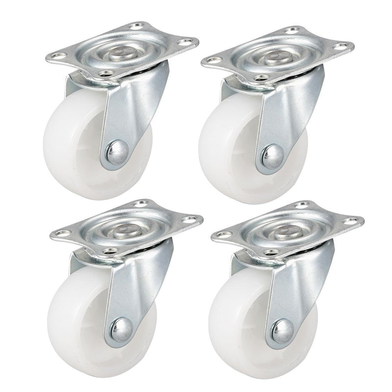  [AUSTRALIA] - uxcell Swivel Caster Wheels 2" Polypropylene with 360 Degree Top Plate 44LBS Capacity for Furniture Carts Workbench, White, Pack of 4 2 Inch