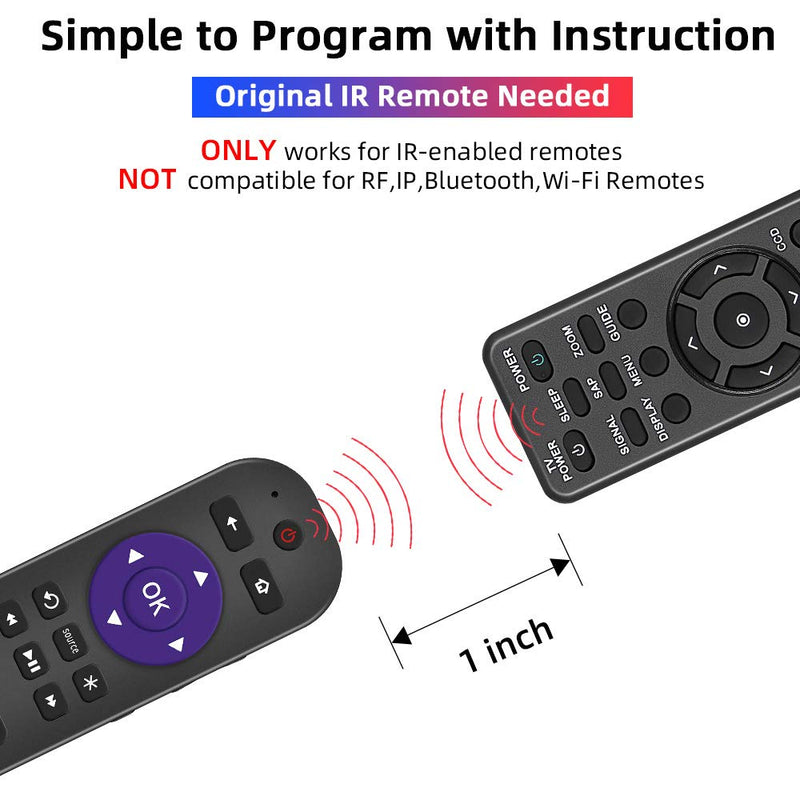 Gvirtue Universal Remote Control Fits for Roku Player 1 2 3 4 Premiere/+ Express/+ Ultra with 9 More Learning Keys Programmed to Control TV/Soundbar/Receiver - LeoForward Australia