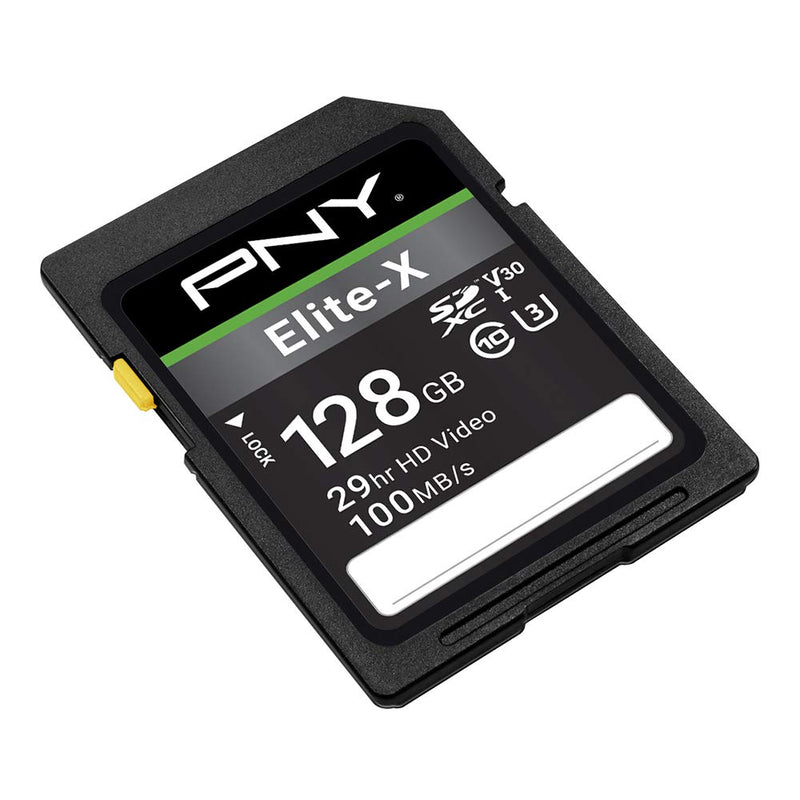 PNY 128GB Elite-X Class 10 U3 V30 SDXC Flash Memory Card - LeoForward Australia