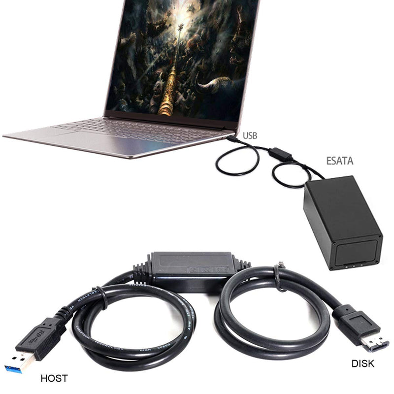  [AUSTRALIA] - chenyang CY USB 3.0 to eSATA Adapter USB to HDD/SSD/ODD Converter eSATA to USB Cable USB3.0-A to Power-ESATA