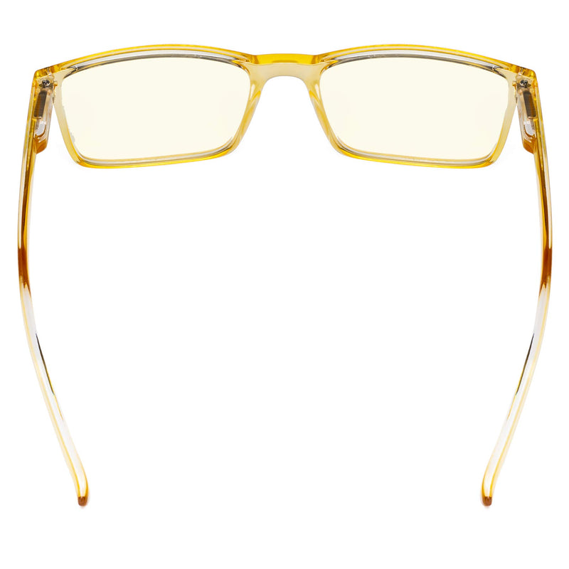Blue Light Filter,Spring Hinges Computer Reading Glasses for Women and Men Yellow 1.5 x - LeoForward Australia