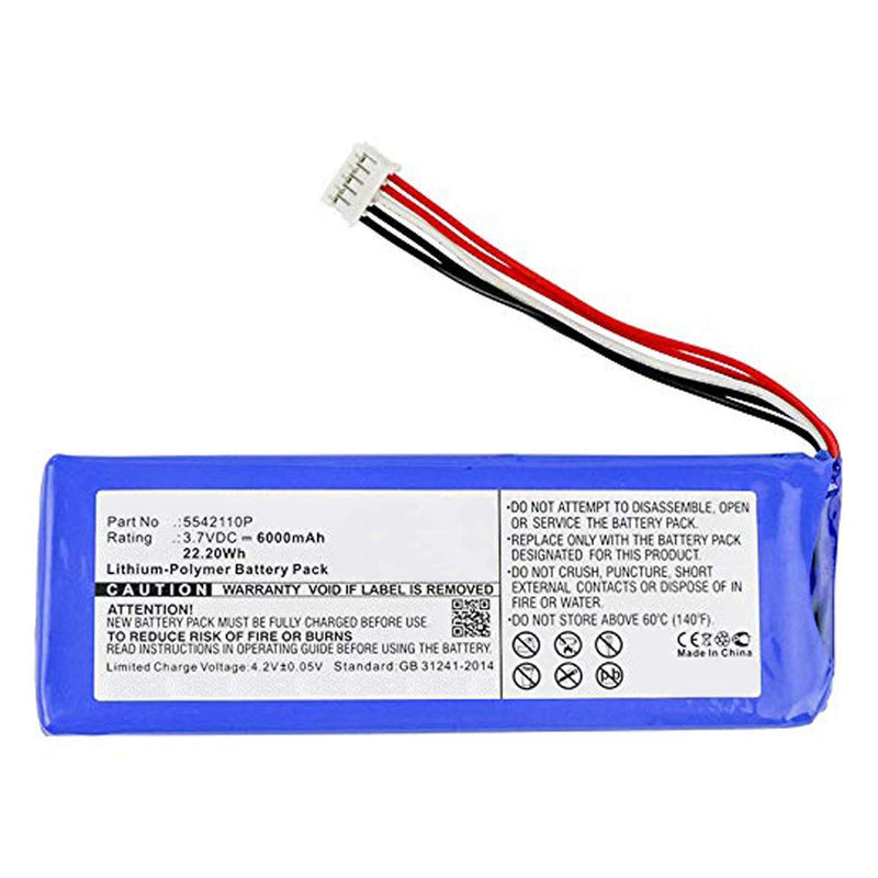 6000mAh 5542110P Battery Replacement Compatible with JBL Pulse 2 Splashproof Portable Bluetooth Speaker with Installation Tools - LeoForward Australia