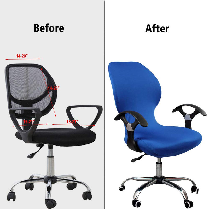  [AUSTRALIA] - Melanovo Office Chair Covers - Stretchable Spandex Universal Desk Task Chair Covers Stretch Rotating Chair Slipcover-Black Black