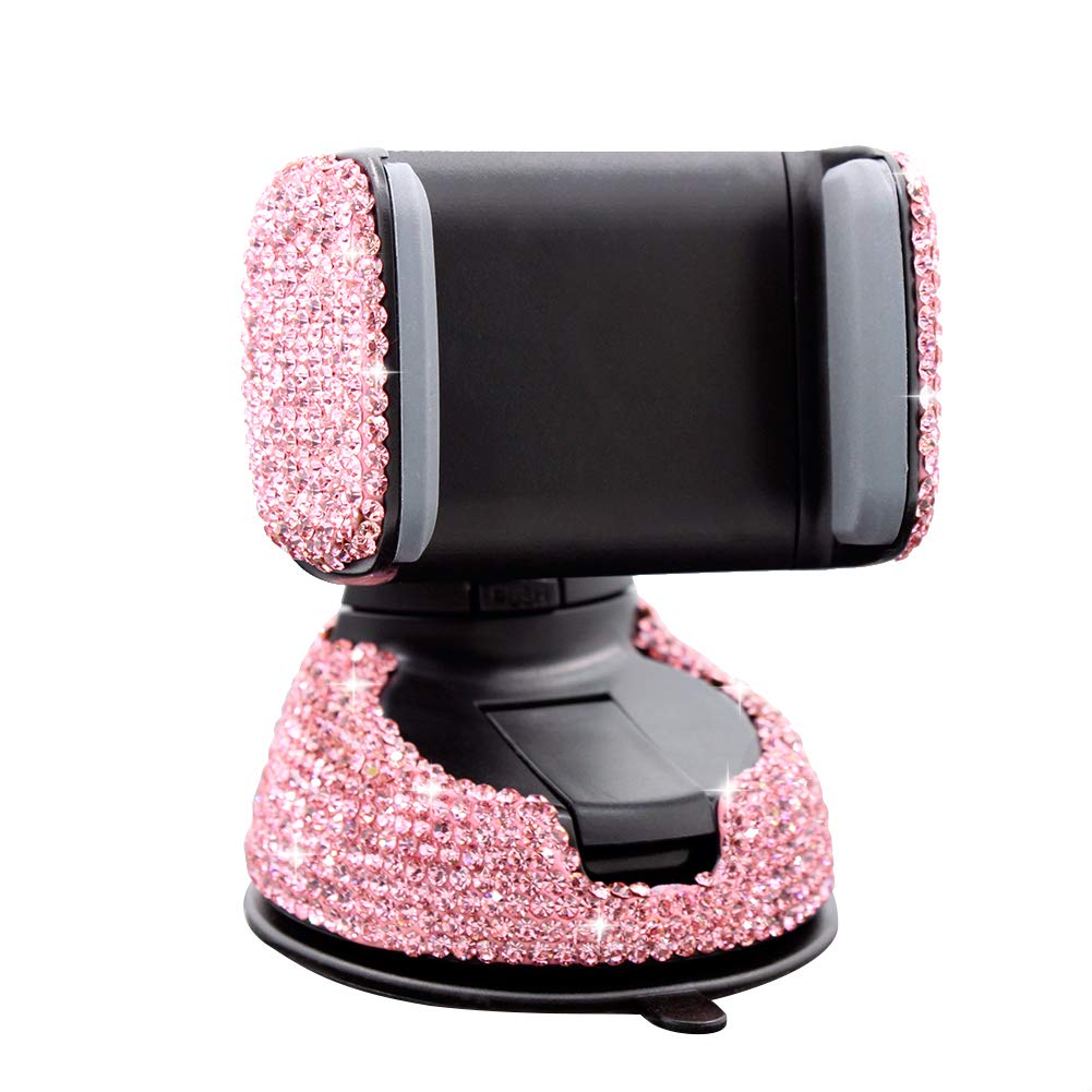  [AUSTRALIA] - YnGia Bling Car Phone Holder, 360°Adjustable Crystal Auto Phone Mount Universal Rhinestone Car Stand Phone Holder Car Accessories for Windshield Dashboard and Air Outlet(Rose) Rose