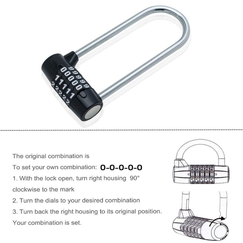  [AUSTRALIA] - Large Lengthened Beam Locker Cabinet Door Handles Combination Lock Padlock Combination Lock, Gym Lock, 5 Digit Combination Padlock, Safety Padlock, Safety Lock, Luggage Locker, Wardrobe, Gym Locker,