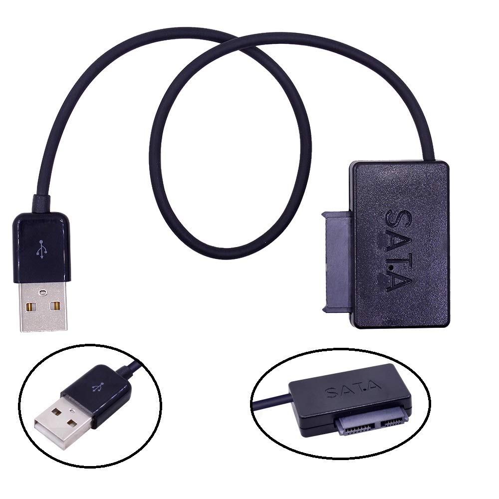  [AUSTRALIA] - Cotchear USB 2.0 to Sata 7+6 13Pin Adapter Converter Cable for Laptop CD/DVD ROM Slimline Plug and Play Drive Data Transfer Cord