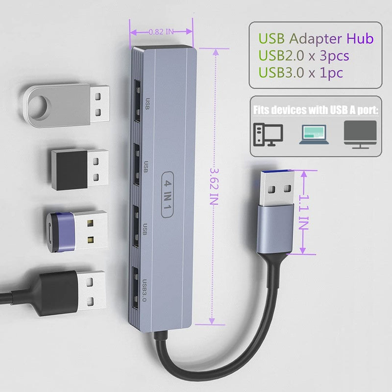  [AUSTRALIA] - sunshot USB 3.0 Hub, 4 USB A Ports Hub Expander, Ultra Slim Splitter Adapter Cable for Laptop, Computer, PC to Extend USB Flash Drives, Mouse, Keyboard, Printer, Mobile HDD and Other USB Peripherals