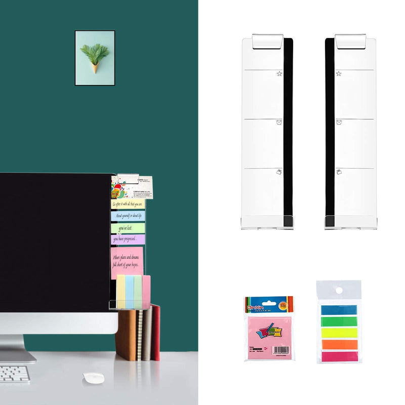  [AUSTRALIA] - MOSISO Acrylic Monitor Memo Board, Message Memo Holders Notes Boards Computer Screen Sticky Notes Reminder Phone Holder for Office & Home Desktop Organizer 2 Side Panels (Left & Right)