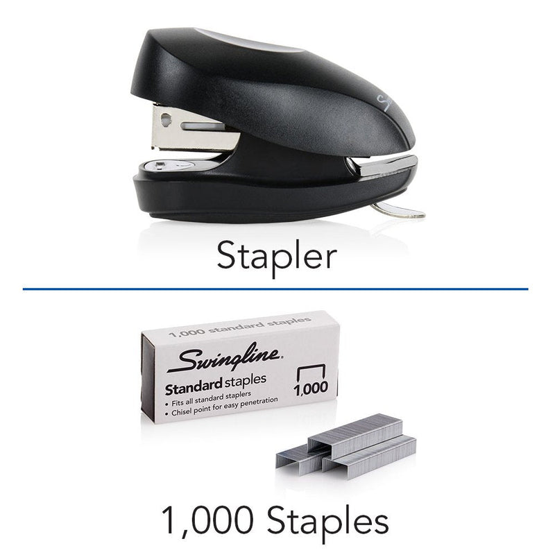  [AUSTRALIA] - Swingline Mini Stapler, Tot, 12 Sheet Capacity, Includes Built-In Staple Remover & 1000 Standard Staples, Black (79171)