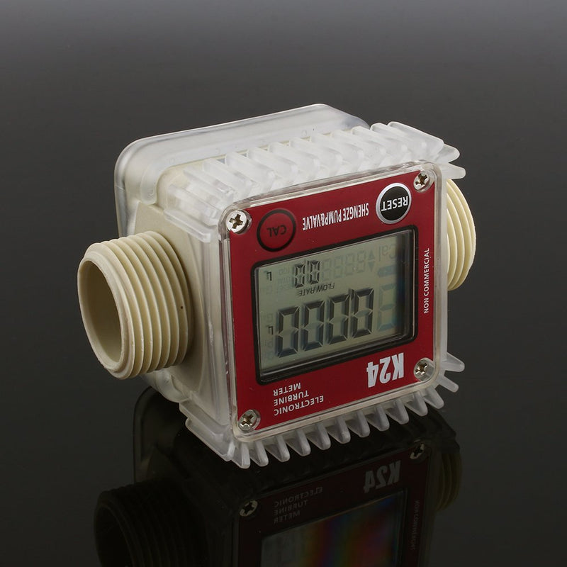 K24 LCD Turbine Digital Diesel Fuel Flow Meter Anti-corrosion for Diesel Fuel Oil Urea Chemical Liquid Water - LeoForward Australia