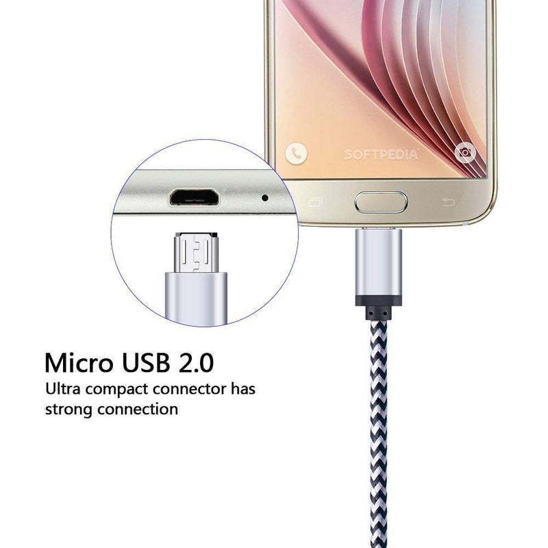  [AUSTRALIA] - Android Charger Cable, FiveBox 5-Pack 6ft Micro USB Cable Cord Braided Fast Charging Phone Charger for Samsung Galaxy J3 J7 S6 S7 Edge, Tablet, LG stylo 2/3 LG G3 G4 K30 K20 Plus, Kindle Fire 7 8 10