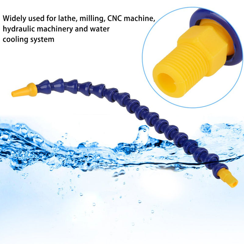  [AUSTRALIA] - 10 pieces oil coolant pipe, plastic flexible water oil coolant pipe hose 1/8 BSPT with valve, adjustable coolant thread hose for lathe CNC machine