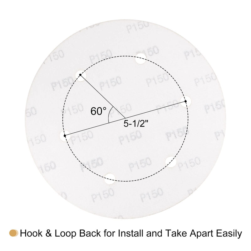  [AUSTRALIA] - uxcell 9-Inch Sanding Discs 150 Grits 6-Hole Aluminum Oxide Abrasive Hook and Loop Backed Large Size Sandpaper Pad for Sander 5 Pcs 150 Grit