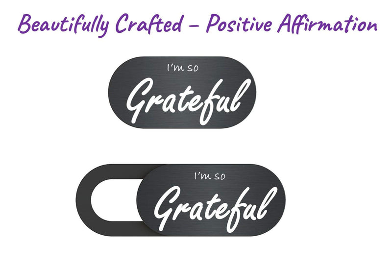  [AUSTRALIA] - Positive Affirmations Privacy Webcam Cover, Laptop Camera Cover Slide, 3 Pack Ultra Thin Camera Covers Slide for Laptop, Monitor, Mobile, Computer Accessories Protect Your Privacy and Security(Black)