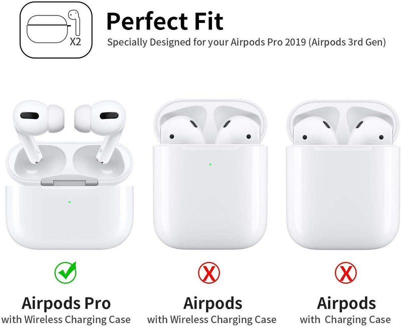  [AUSTRALIA] - Airpods Pro Case,Apple Airpods pro Accessories Kits, [Front LED Visible] 2 Packs Airpods pro Silicone Case,Protective Silicone Cover Skin (Black+Green) Airpods Pro Case Black and Green