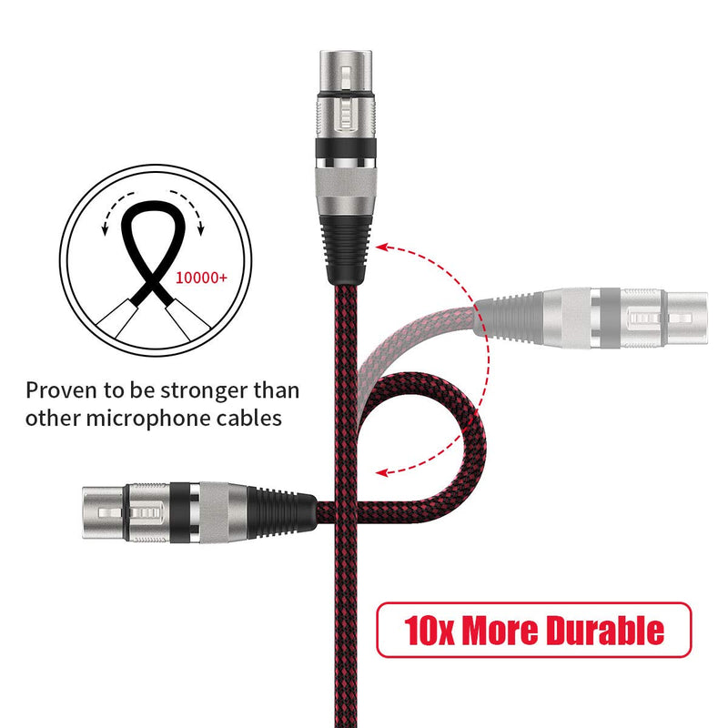  [AUSTRALIA] - XLR Female to 1/4 TS Cable 6ft 2Pack, BIFALE Nylon Braided Microphone Cable TS 6.35mm Mono Jack Unbalanced Microphone Cable Heavy Duty Mic Cable 6Feet-2Pack