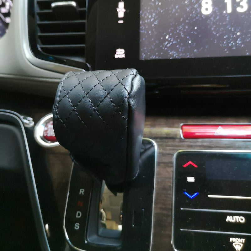  [AUSTRALIA] - AUTUT Universal Black Faux Leather Gear Boot Shift Knob Cover for Auto Car