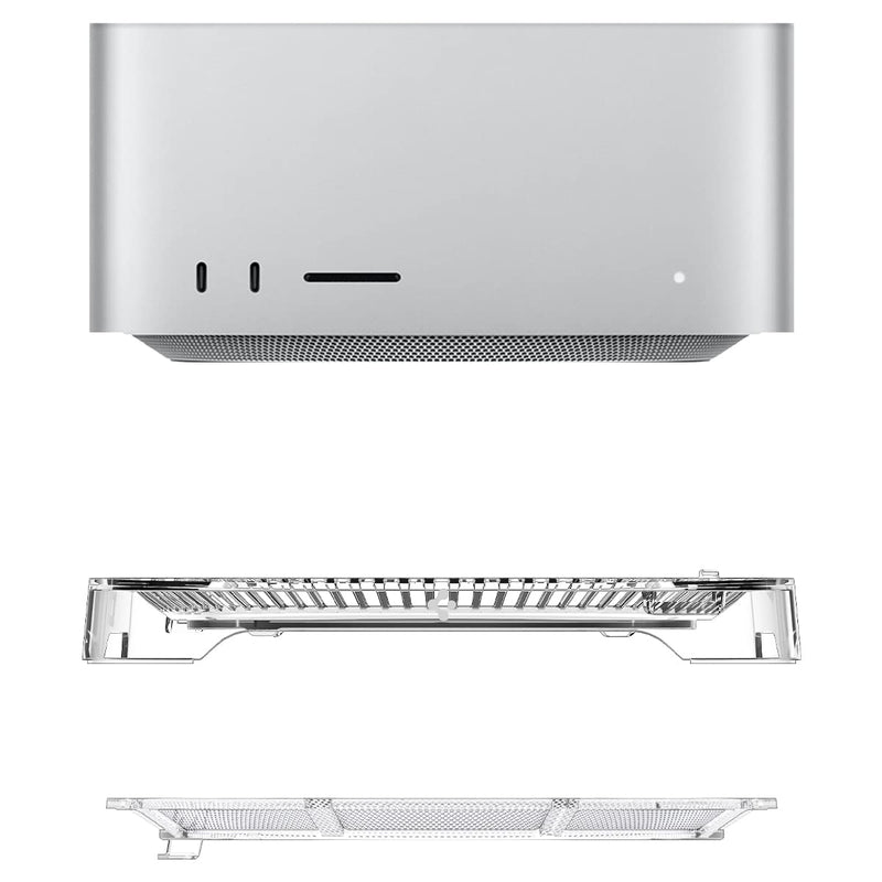  [AUSTRALIA] - Spigen LD202 Designed for Mac Studio Desktop Stand Mount with Built in Air FIlter- Crystal Clear