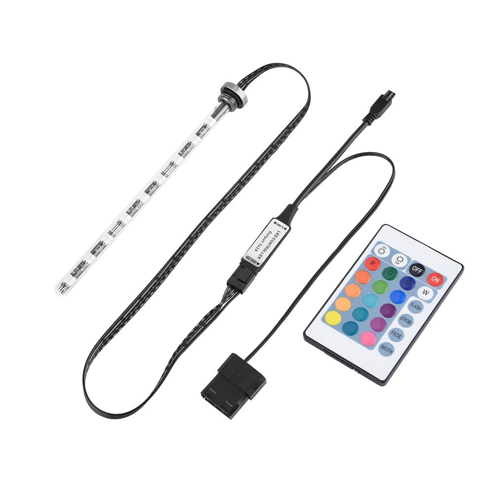  [AUSTRALIA] - Wendry 17cm Water Cooling LED Light Cylindrical Water Cooling Tank Light with Remote Controller Computer Reservoir LED Lamp